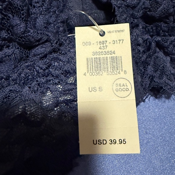 NWT aerie Blue Lace Bralette with Wide Straps and V-Neckline - Picture 4 of 5